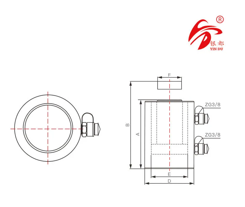 100톤 복동형 퀵 오일 리턴 유압 실린더(RR